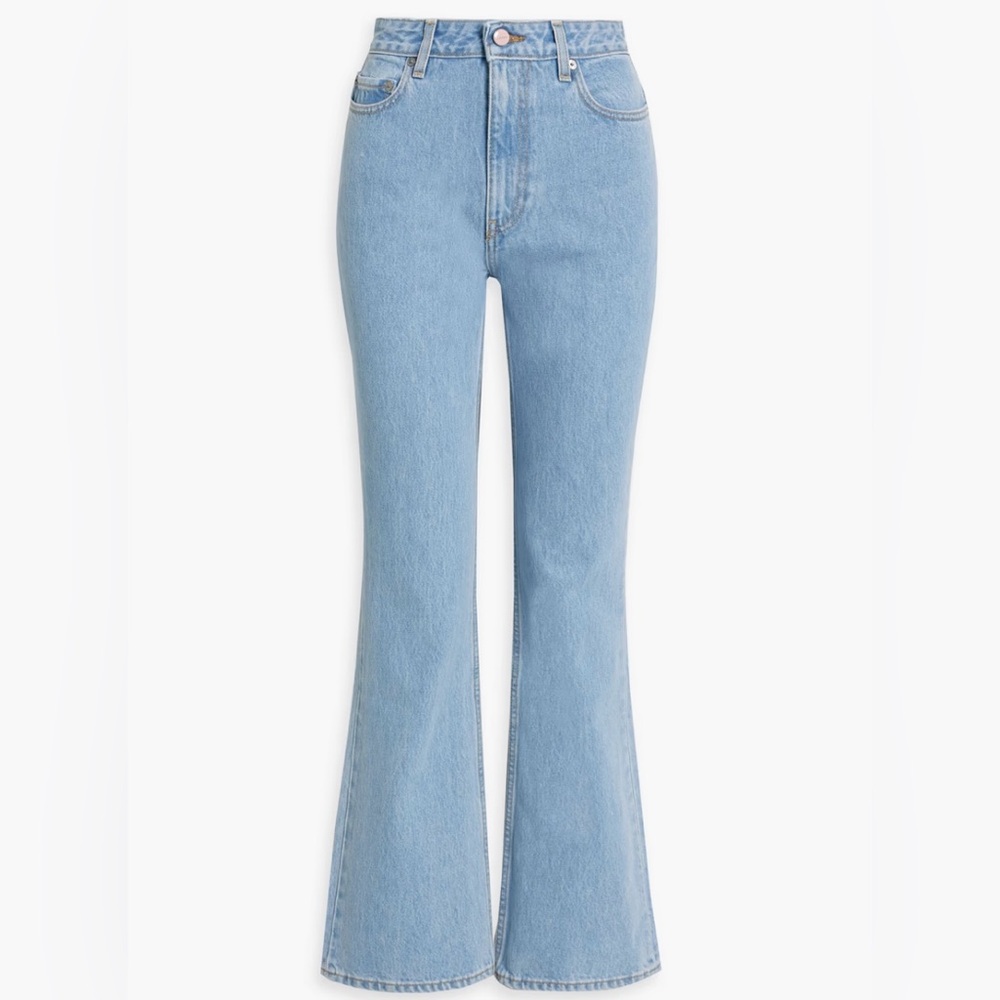 GANNI Betzy High Rise Flare Jeans in Light Denim